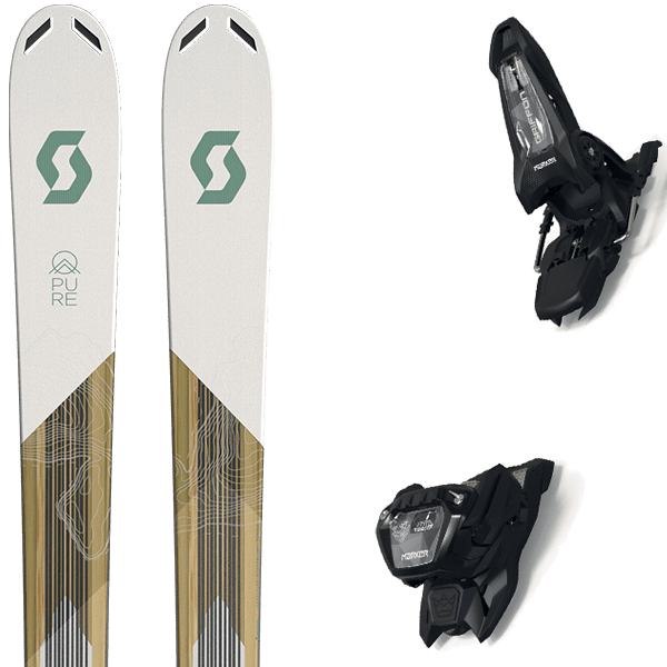 SCOTT PURE MISSION 98TI W + MARKER GRIFFON 13 ID BLACK