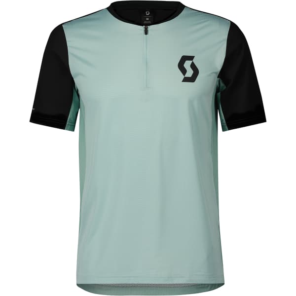 SCOTT SHIRT M'S TRAIL VERTIC ZIP SS MINERAL GREEN/BLACK 23