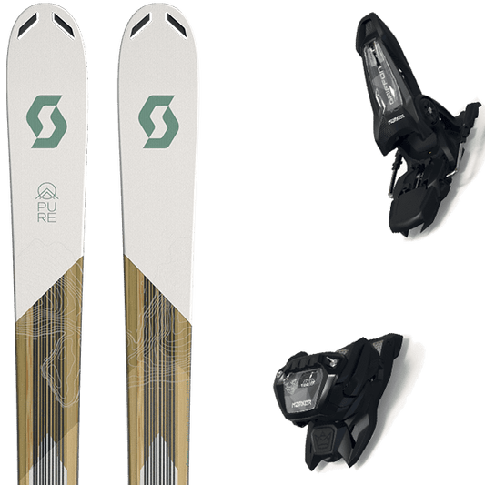  SCOTT PURE MISSION 98TI W + MARKER GRIFFON 13 ID BLACK