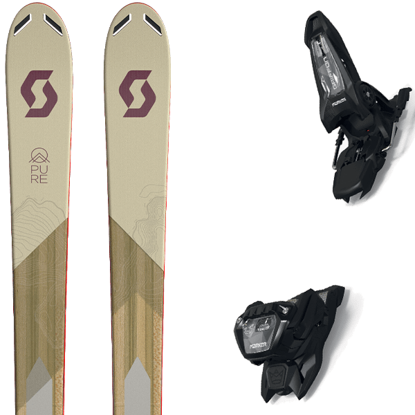  SCOTT PURE FREE 90TI W + MARKER GRIFFON 13 ID BLACK