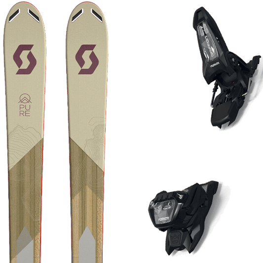  SCOTT PURE FREE 90TI W + MARKER GRIFFON 13 ID BLACK