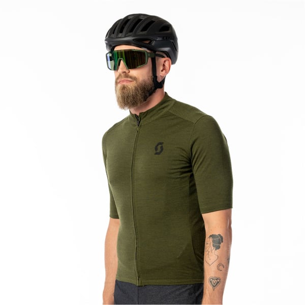  SCOTT SHIRT M'S GRAVEL MERINO SS FIR GREEN/BLACK 23
