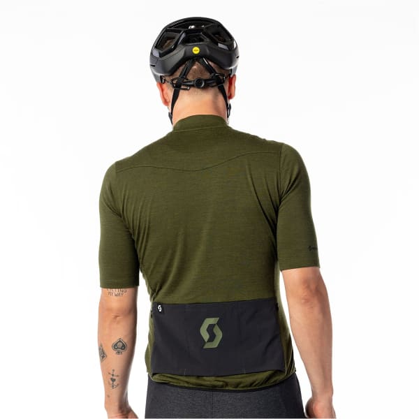  SCOTT SHIRT M'S GRAVEL MERINO SS FIR GREEN/BLACK 23