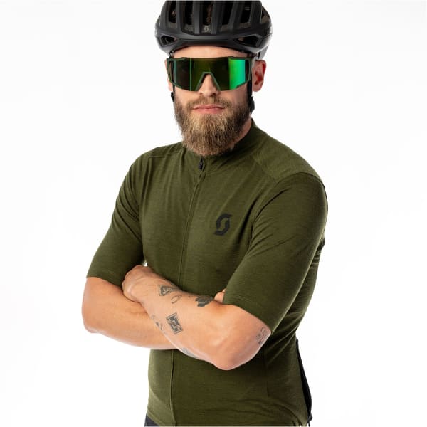  SCOTT SHIRT M'S GRAVEL MERINO SS FIR GREEN/BLACK 23